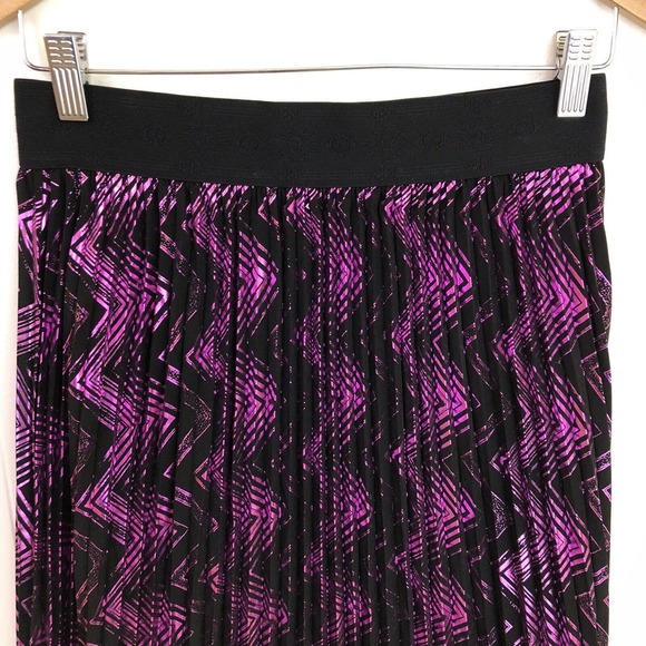 Lularoe Elegant Jill Skirt Metallic Violet Purple Midi Skirt Party Size Small - Picture 2 of 10